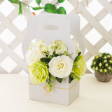 Pink Heart Shape Design Flower Carry Box with Handle