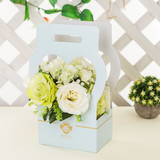 Pink Heart Shape Design Flower Carry Box with Handle